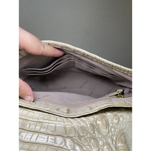 Brahmin Carina CHAMPAGNE Melbourne Small Shoulder Bag Clutch Genuine Leather EUC - Picture 11 of 16